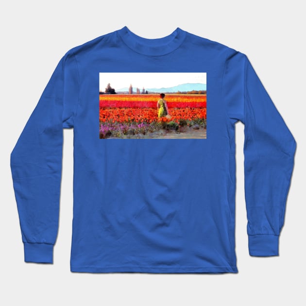 Afternoon in the Tulip Fields Long Sleeve T-Shirt by SeaChangeDesign